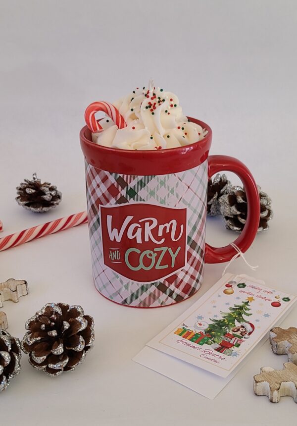 Warm and cozy Candle with whipped cream soy candle
